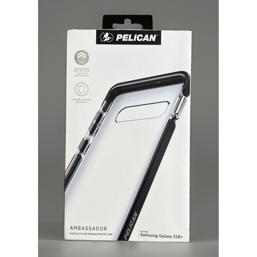 Pelican Voyager Case for Samsung Galaxy S10 Plus Clear/Grey with Holster